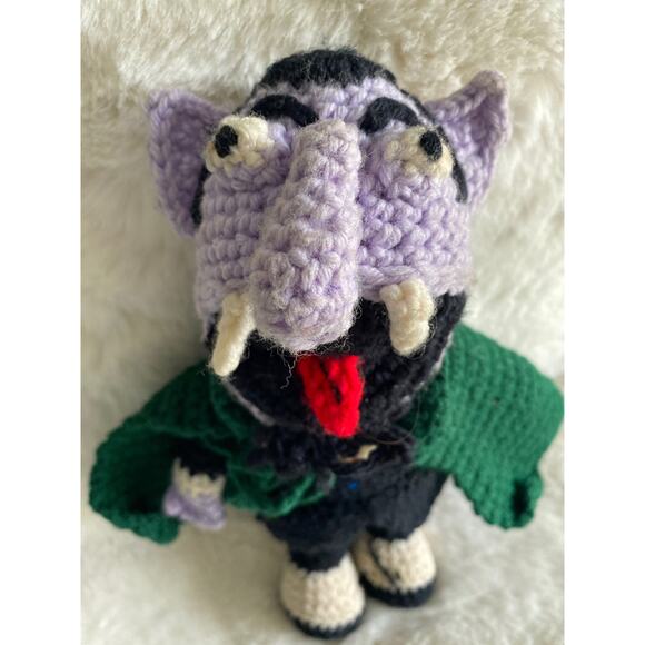 Handmade Crocheted Sesame Street’s Count‎ Von Count Doll... 123 ah, ah, ah - Picture 2 of 9
